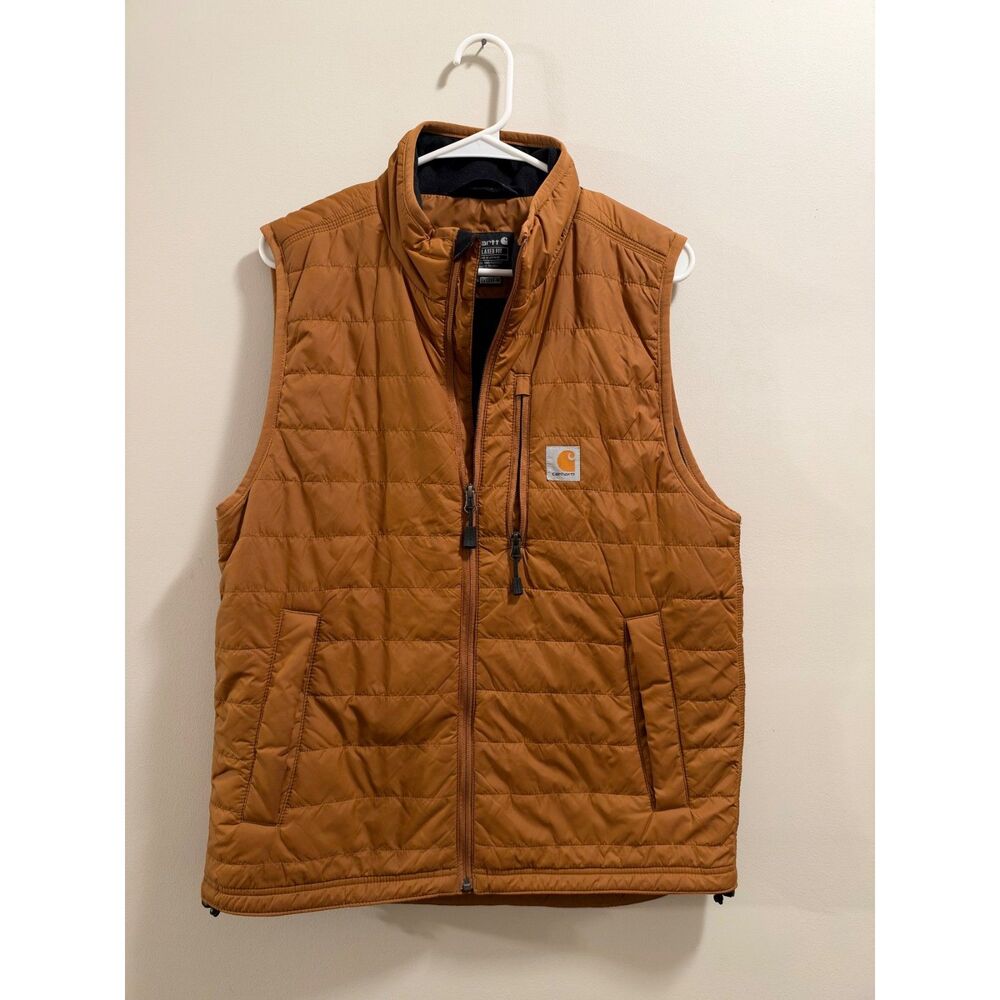 Carhartt Brown Gilliam Rain Defender quilted Zip up Vest Men's 102286 Size M